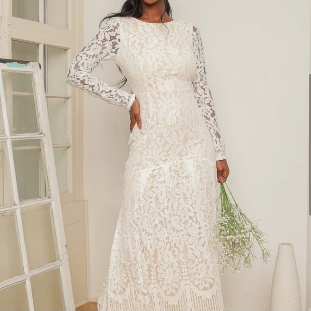 Lulus Romance Dreamer White Lace Off-the-Shoulder Maxi Dress